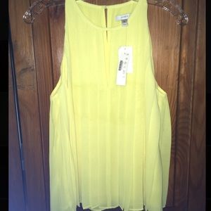 🍋 JCrew Lemon Yellow Pleated Tank Sz 6, NWT!! 🍋
